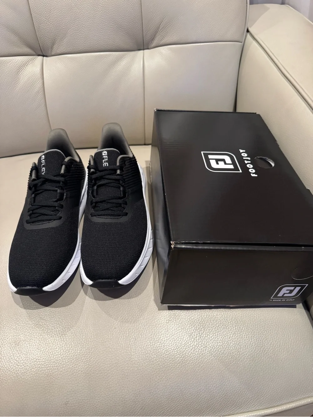 FootJoy Black Athletic Golf Shoes with White Soles